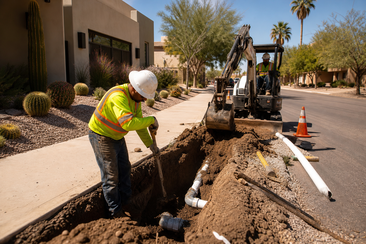 Sewer Line Repair & Replacement for Chandler, AZ editorial illustration