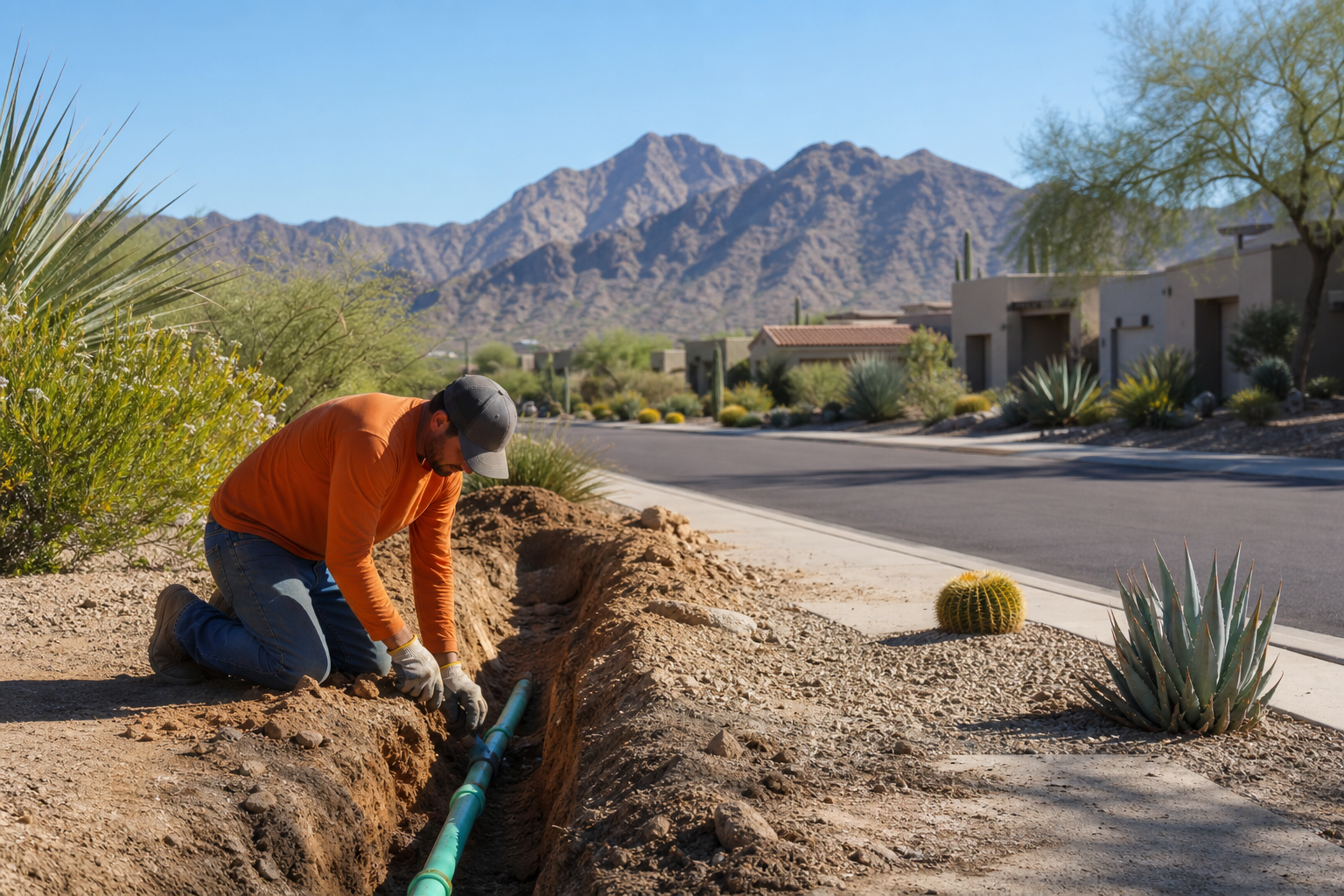 Sewer Line Repair and Replacement Serving Phoenix, AZ editorial illustration