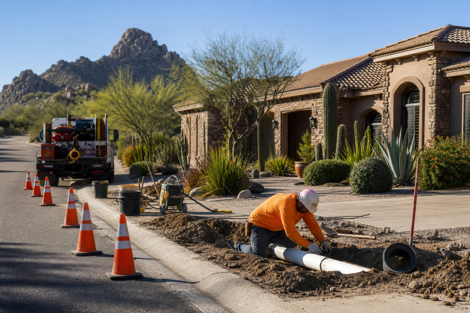 Scottsdale, AZ Sewer Line Repair & Replacement Services editorial illustration