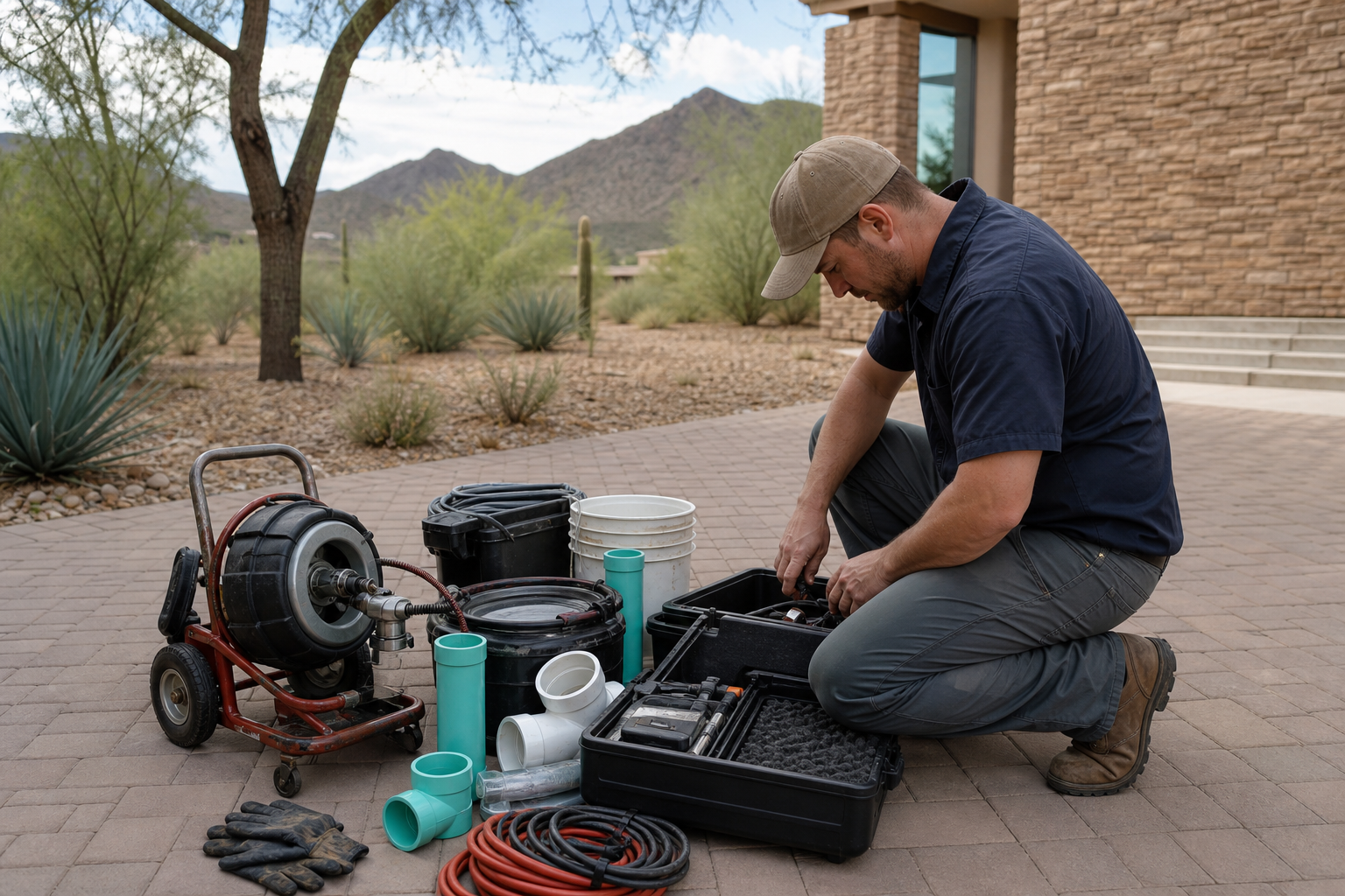 Sewer Line Services We Offer in Scottsdale, Arizona editorial illustration